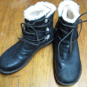 UGG Leather Booties with Sheepskin lining